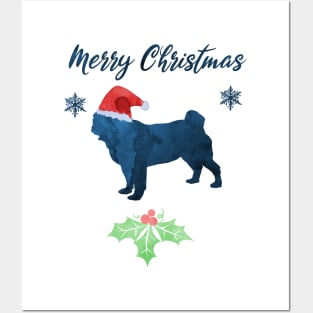 Christmas Pug Posters and Art